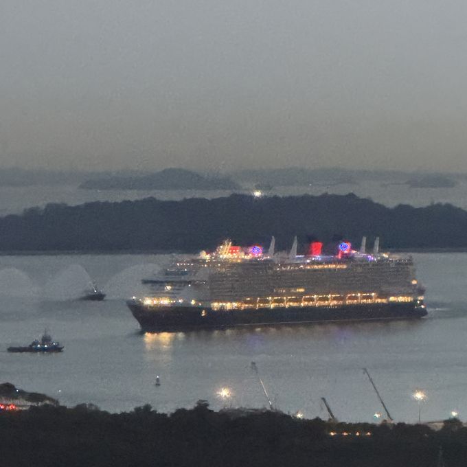 The Disney Adventure at dusk